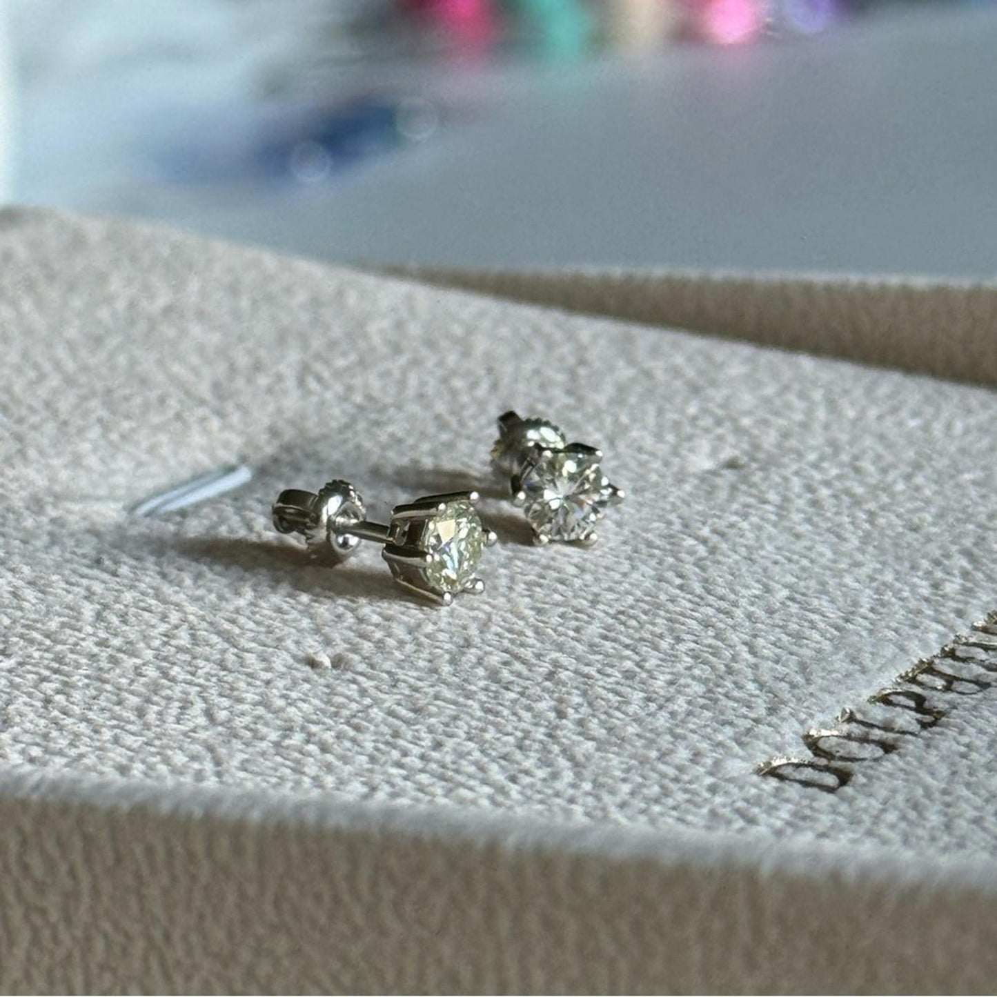 1.00 carat Moissanite 925 Sterling Silver 5mm Stud Earrings with Screw Backs