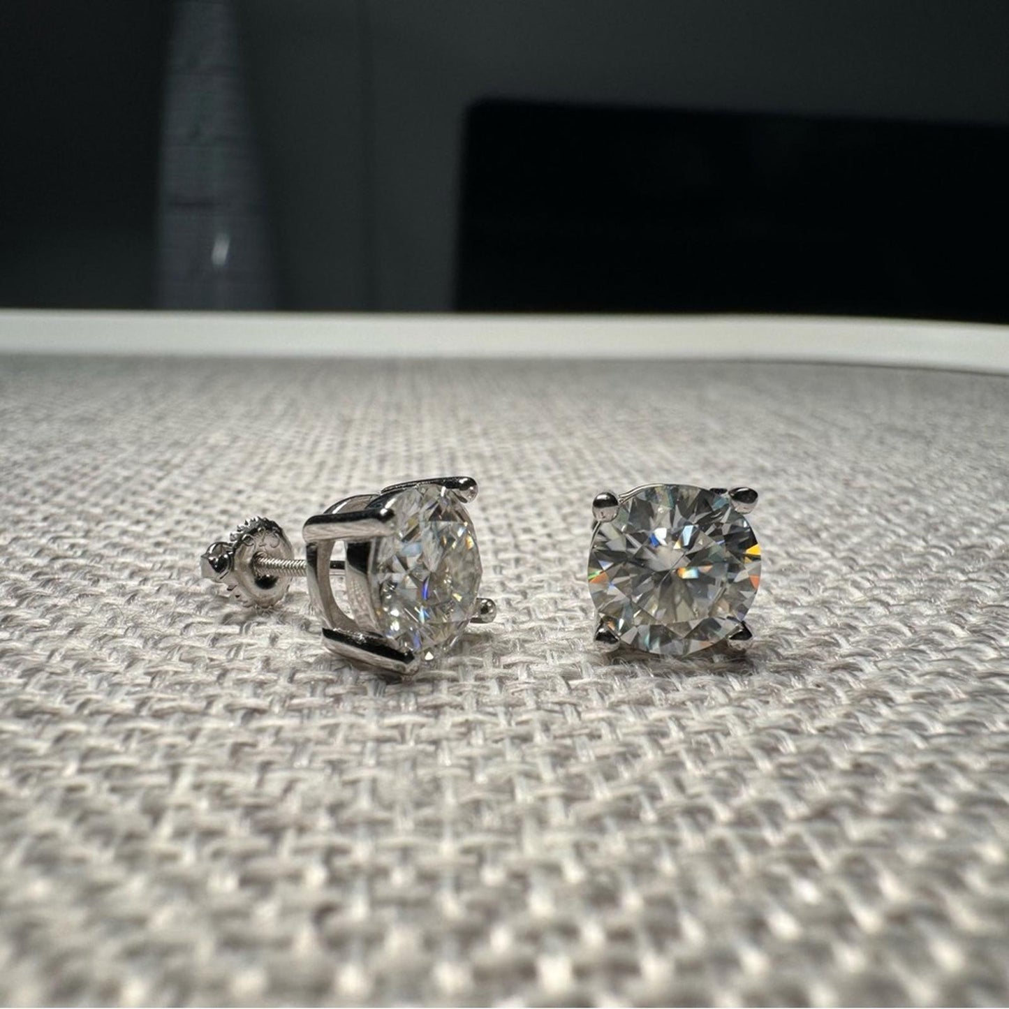 4.00 carat Moissanite 925 Sterling Silver Stud Earrings