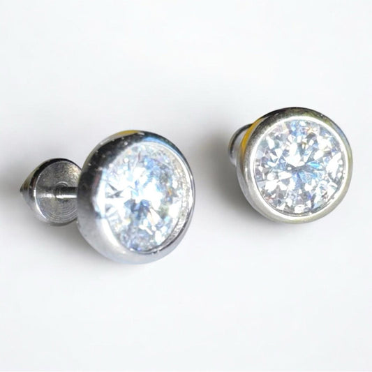 1.60 carat Moissanite 925 Sterling Silver Stud Earrings with Screw Backs