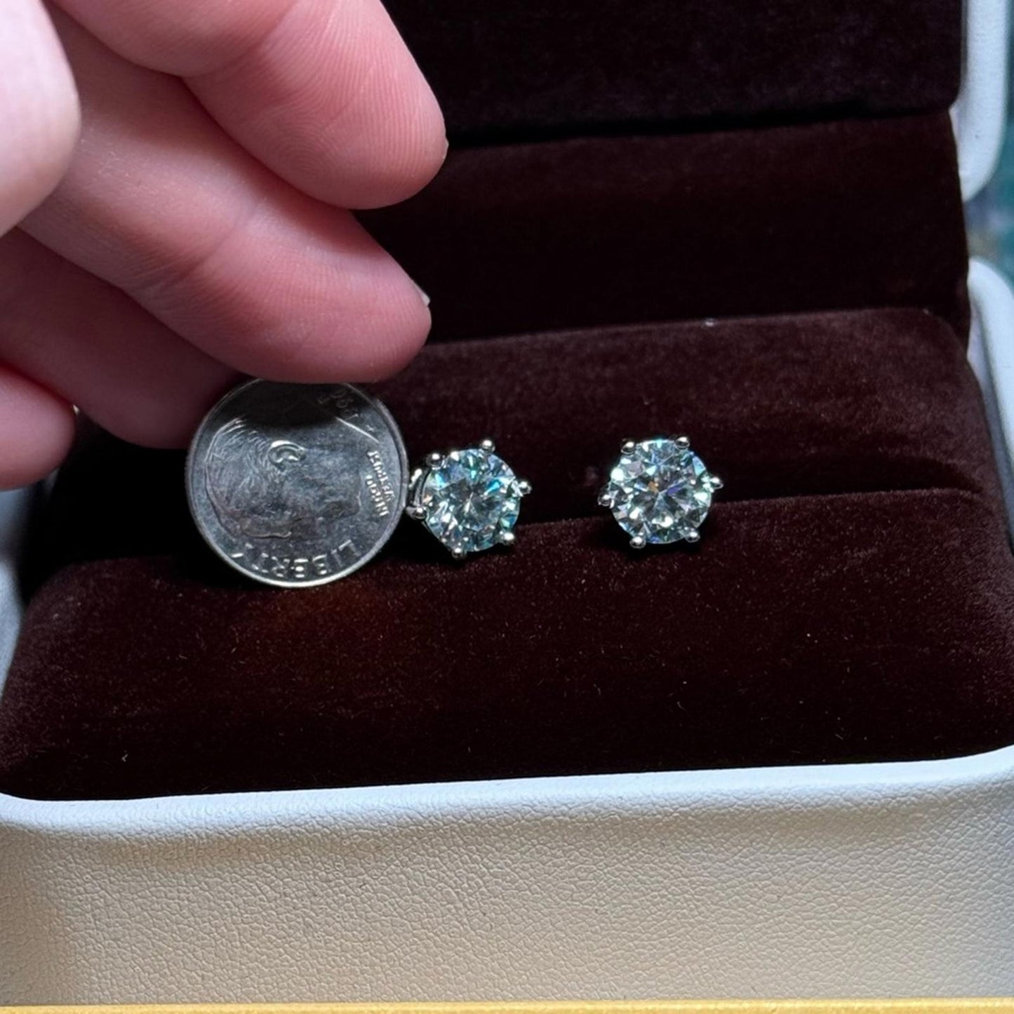 4.00 carat Moissanite 925 Sterling Silver Stud Earrings with Screw Backs