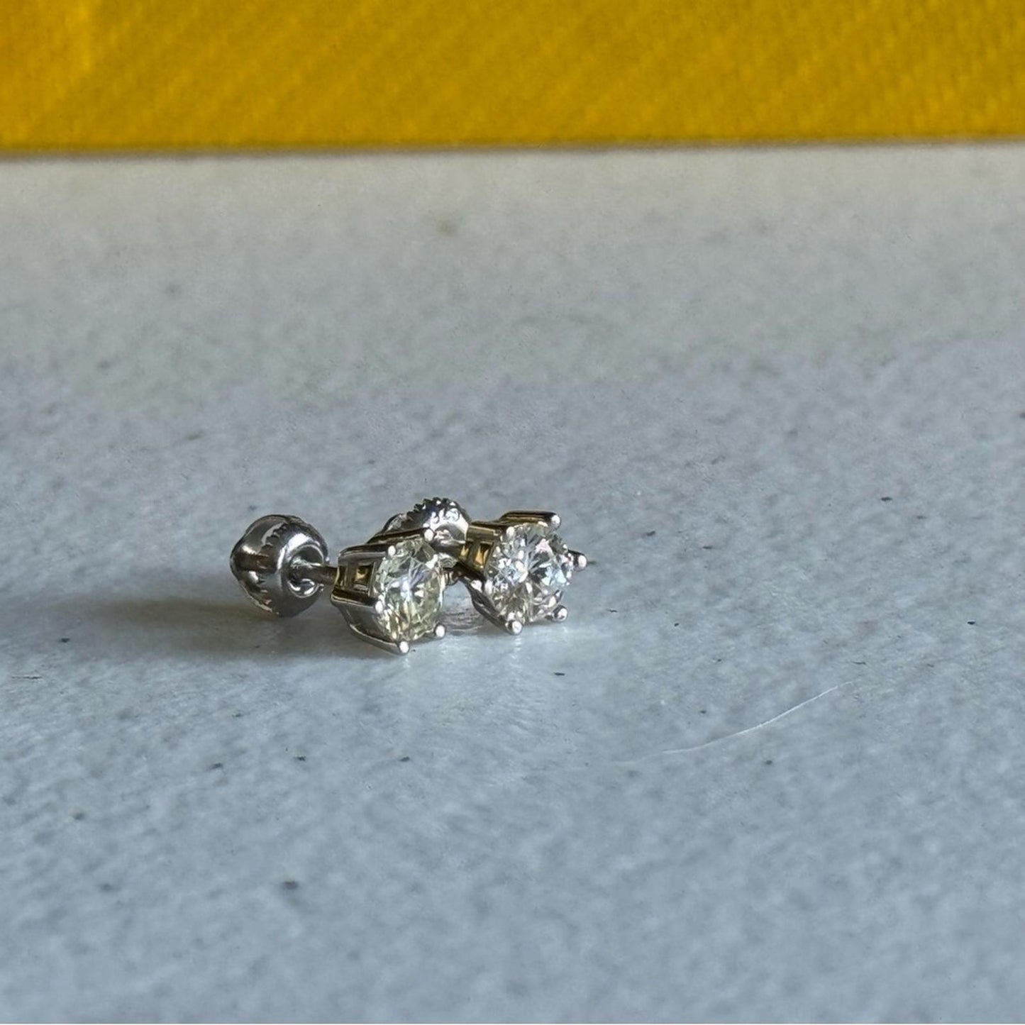 1.00 carat Moissanite 925 Sterling Silver 5mm Stud Earrings with Screw Backs