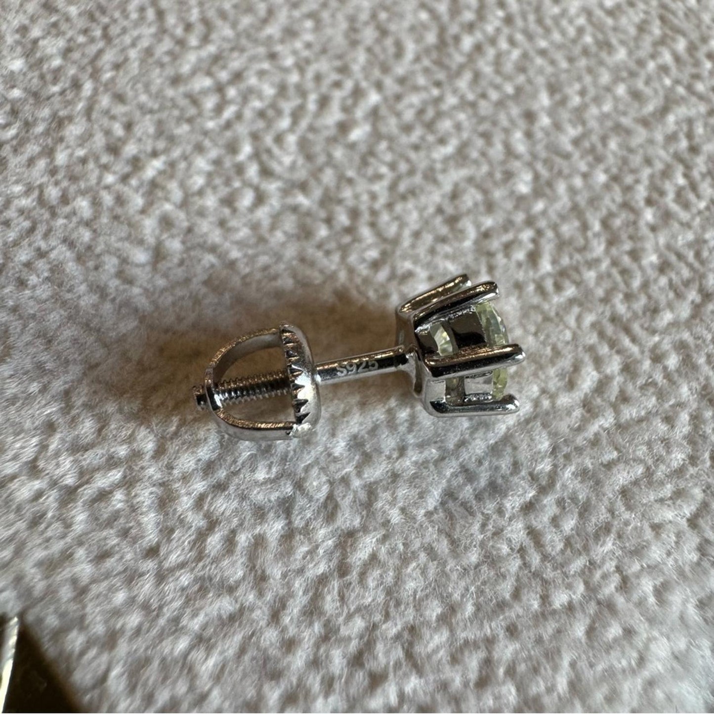 1.00 carat Moissanite 925 Sterling Silver 5mm Stud Earrings with Screw Backs