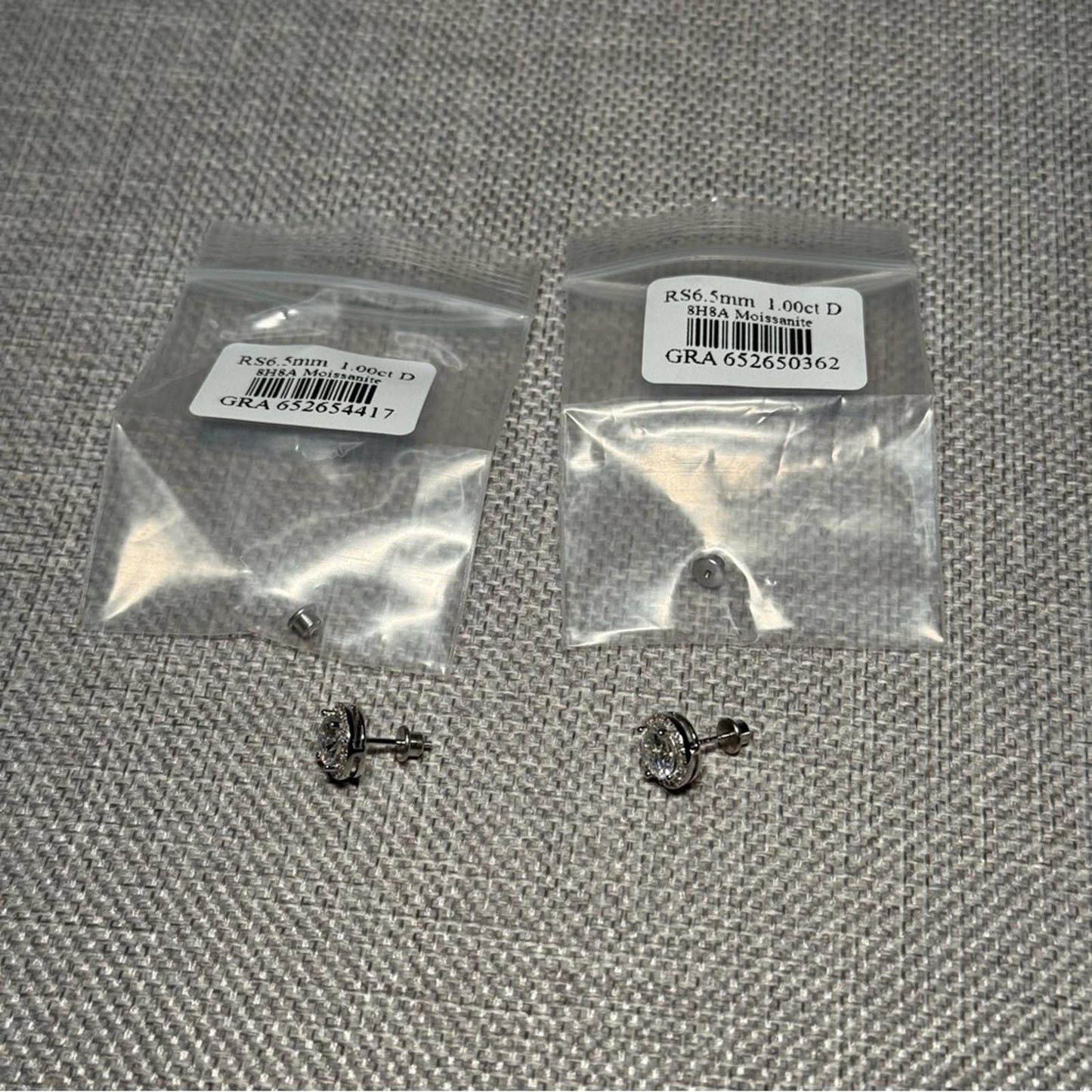 2.00 carat Moissanites 925 Sterling Silver Stud Earrings Halo Rounds with Screw Backs