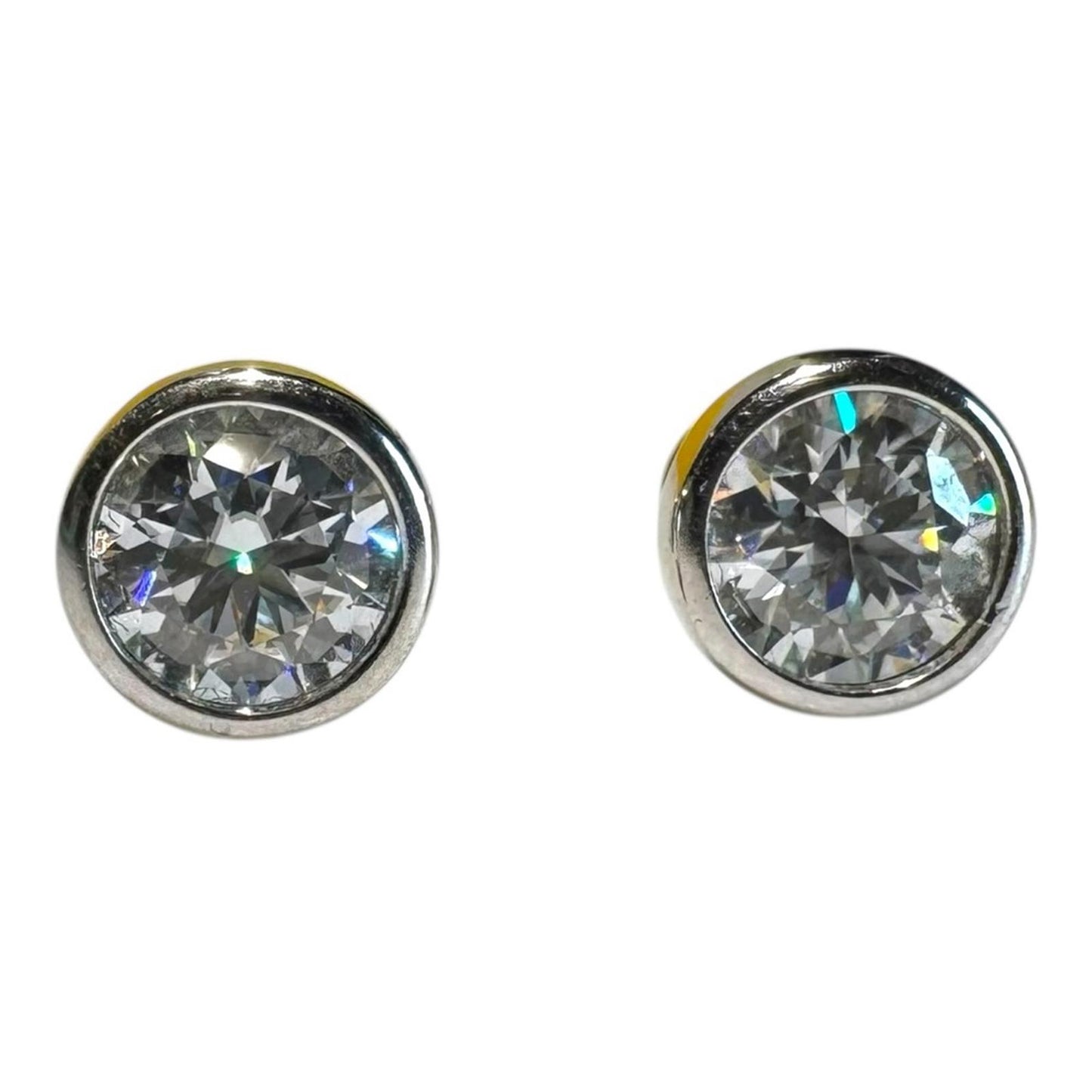 1.60 carat Moissanite 925 Sterling Silver Stud Earrings with Screw Backs