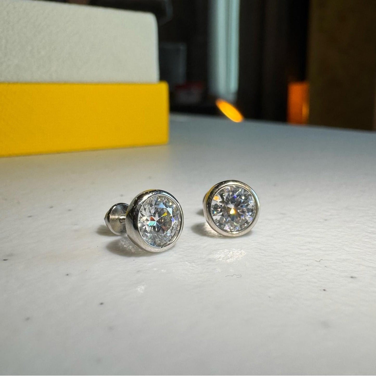 1.60 carat Moissanite 925 Sterling Silver Stud Earrings with Screw Backs