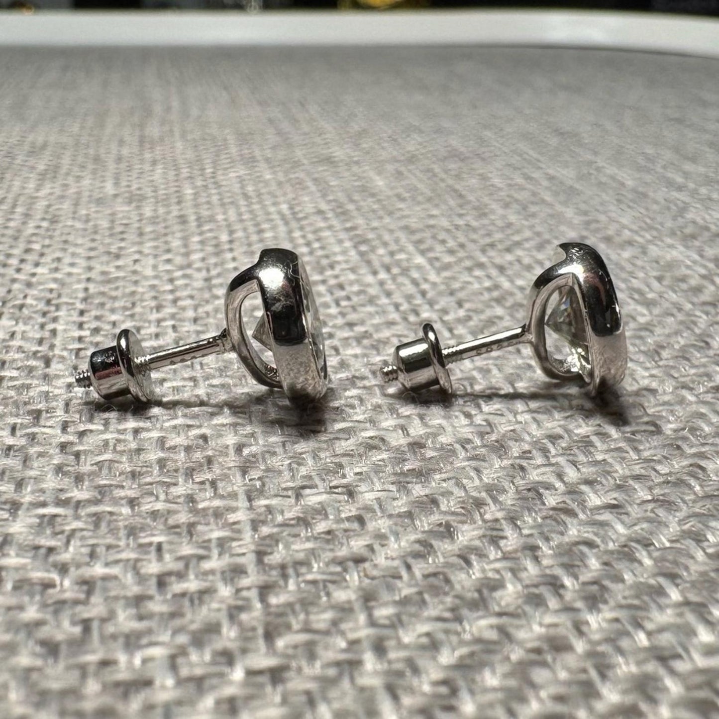 2.00 carat Moissanite 925 Sterling Silver Stud Earrings with Screw Backs