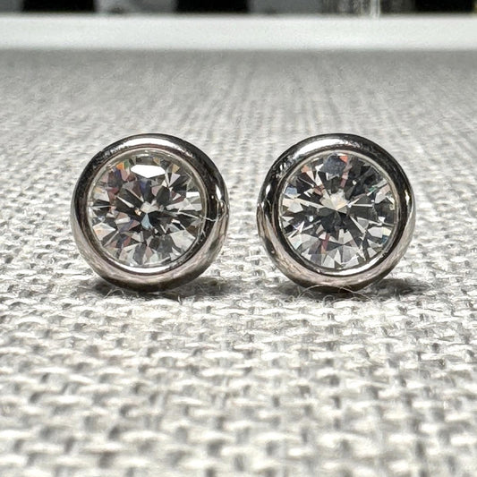 2.00 carat Moissanite 925 Sterling Silver Stud Earrings with Screw Backs