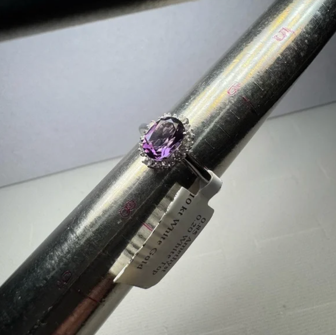 10k White Gold Amethyst Ring