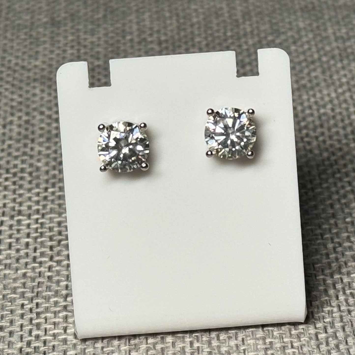 3.00 carat Moissanite 925 Sterling Silver Stud Earrings with Screw Backs