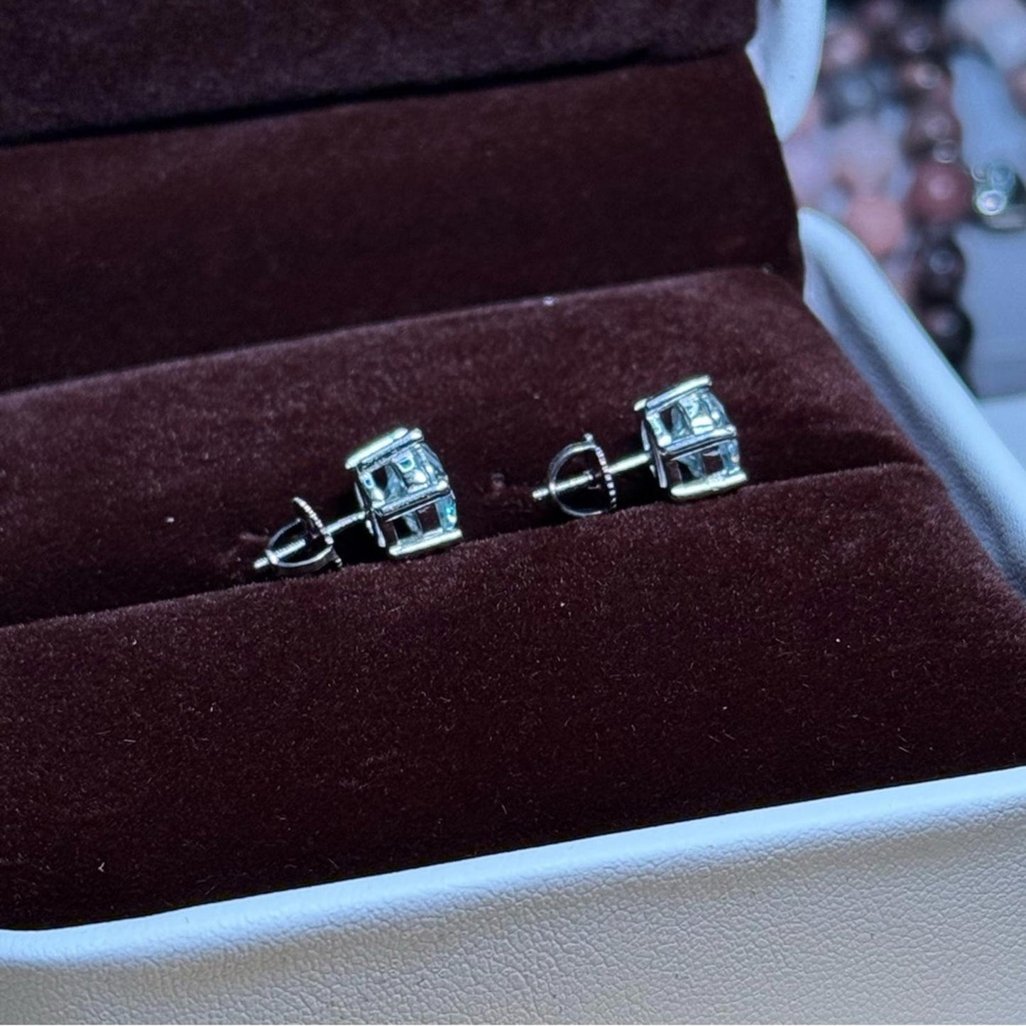 4.00 carat Moissanite 925 Sterling Silver Stud Earrings with Screw Backs