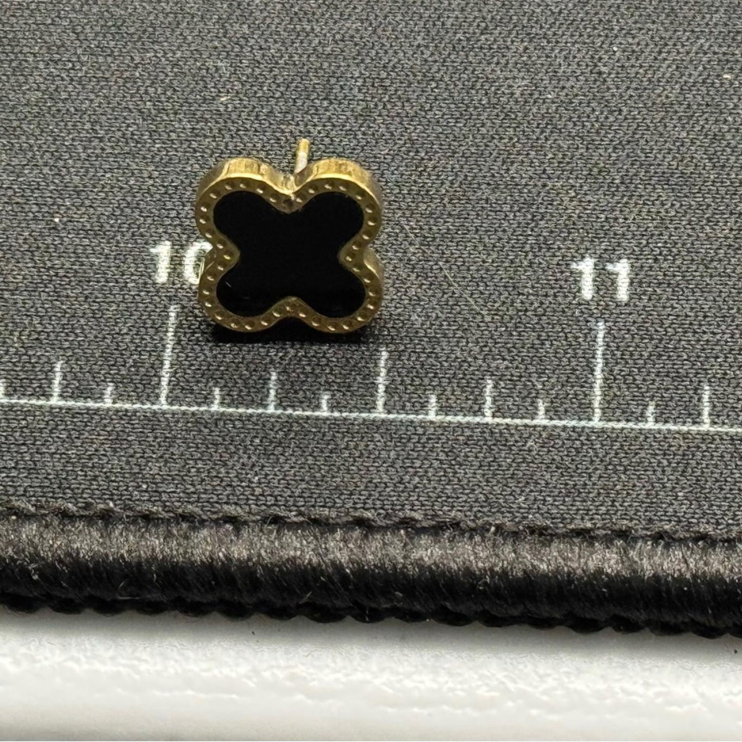 Gold Stainless Steel Clover Stud Post Earrings