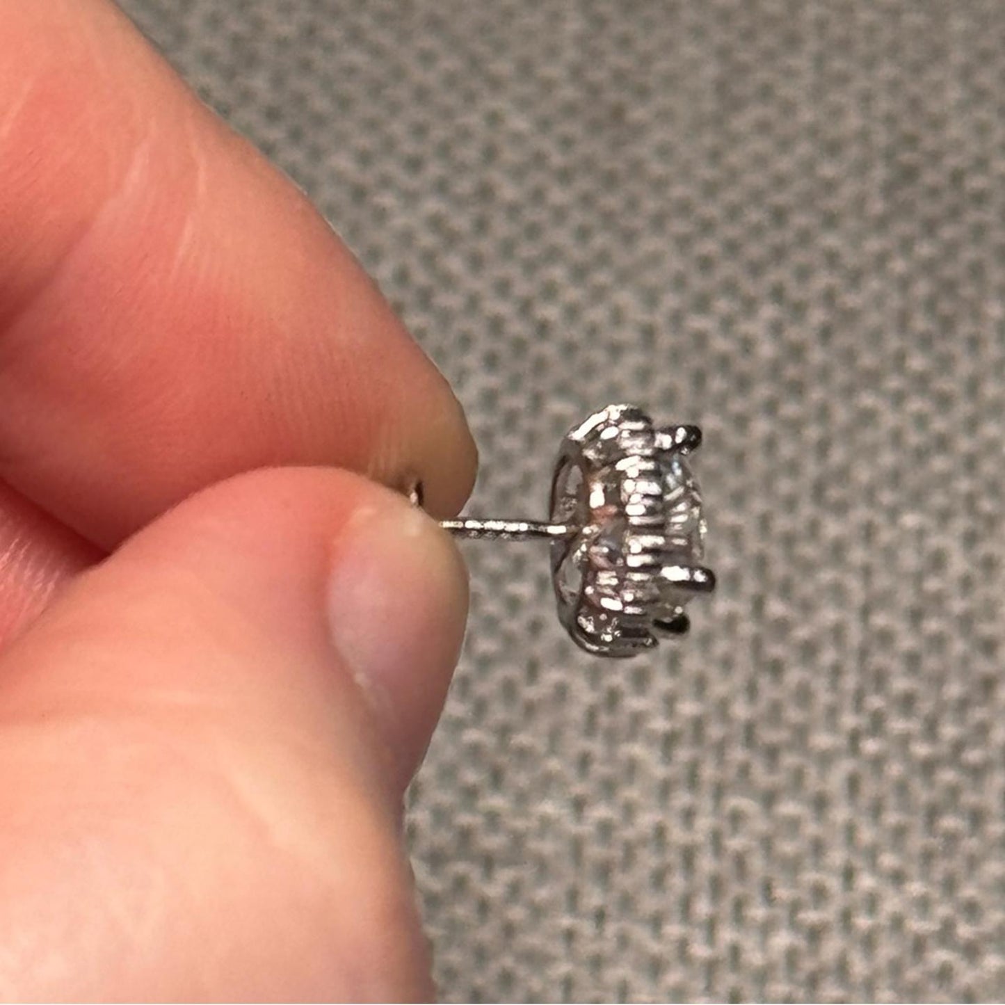 2.00 carat Moissanite 925 Sterling Silver Halo Floral Studs Earrings with Screw Backs