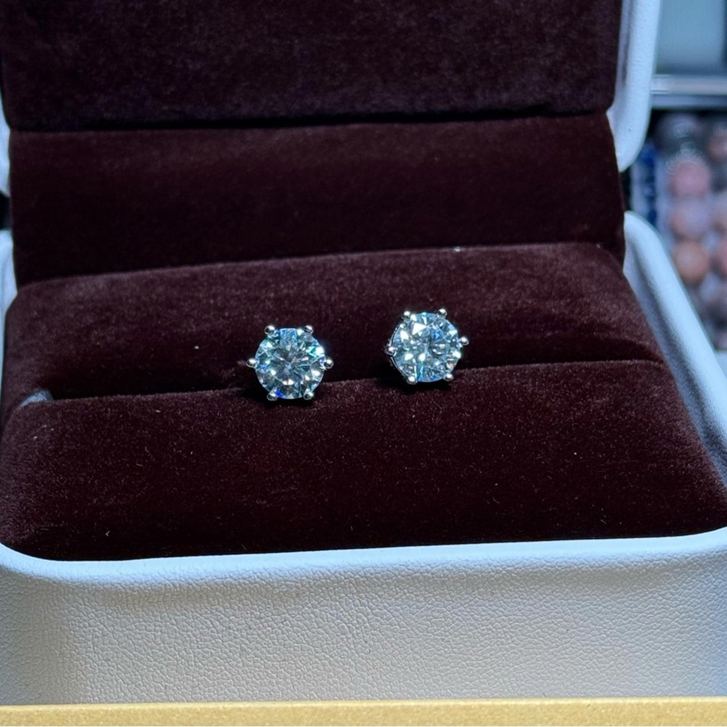 4.00 carat Moissanite 925 Sterling Silver Stud Earrings with Screw Backs