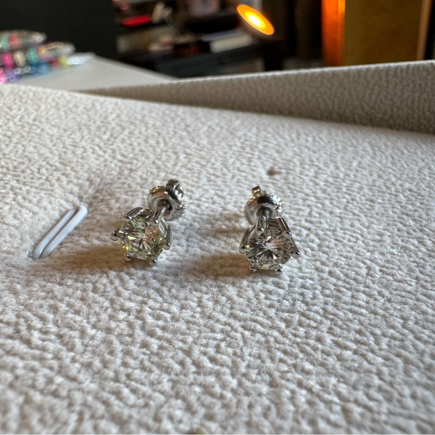 1.00 carat Moissanite 925 Sterling Silver 5mm Stud Earrings with Screw Backs