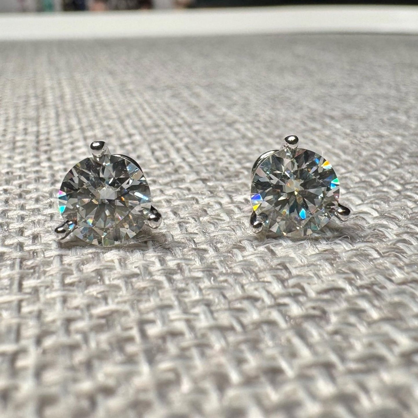 2.00 carat Moissanite 925 Sterling Silver Stud Earrings with Screw Backs