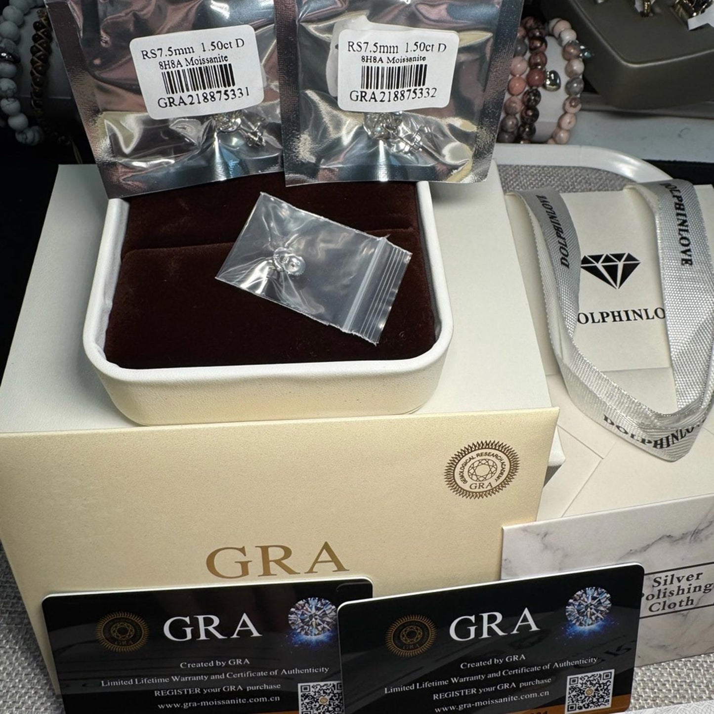 3.00 carat Moissanite 925 Sterling Silver Stud Earrings with Screw Backs